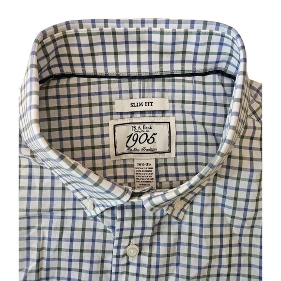 Jos. A. Bank Other - Jos. A. Bank 1905 Collection Slim Fit Plaid Button-Down Shirt Mens 16.5/35